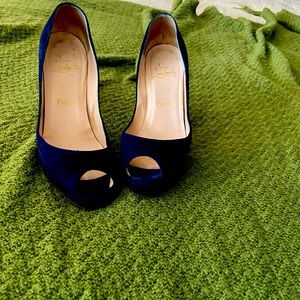 Blue suede Christian Louboutin